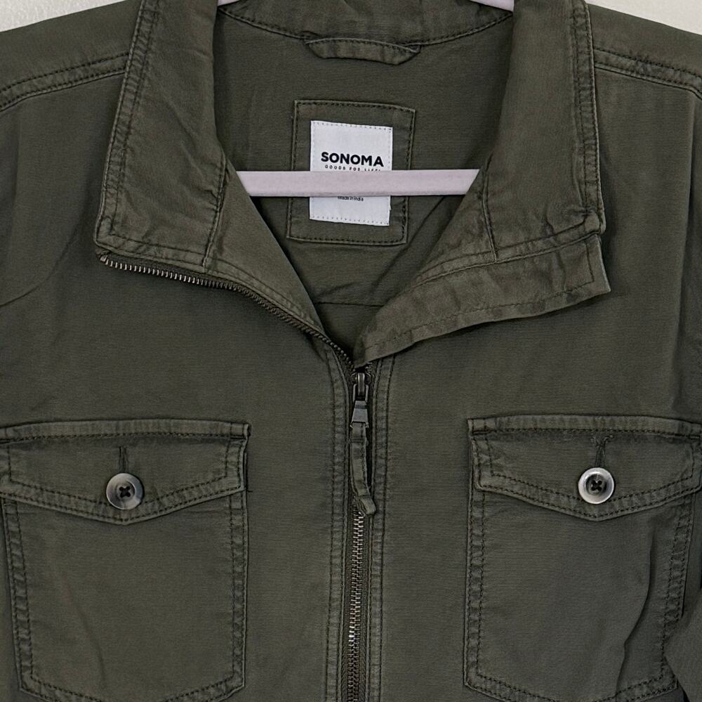 NWT Sonoma, Utility Jacket Olive Green Drawstring/Zip Size XL/18-20 - Picture 2 of 8